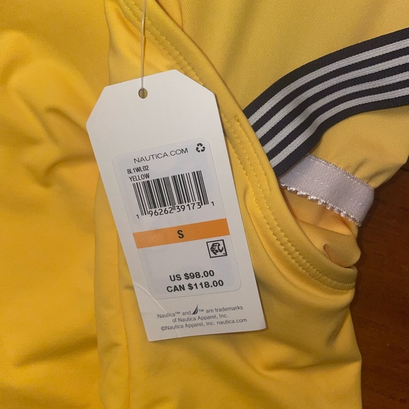 Nautica Yellow D Ring One Piece Swim Suit - Picture 5 of 9